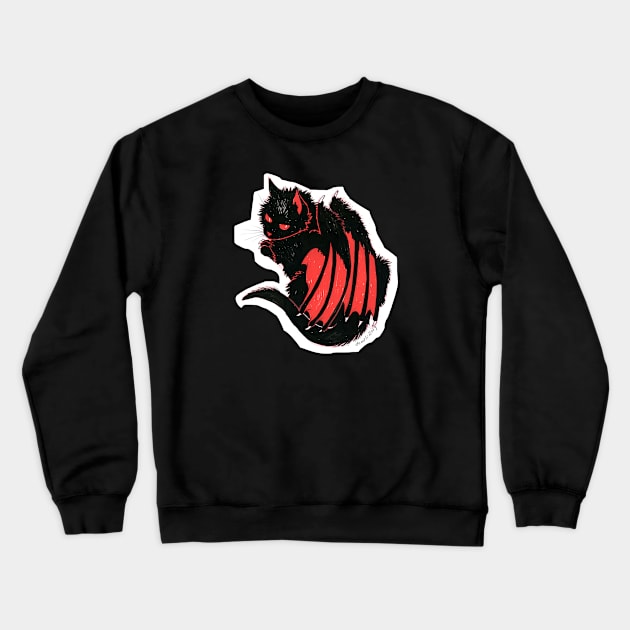 Nightmare Kitty Crewneck Sweatshirt by LobitoWorks